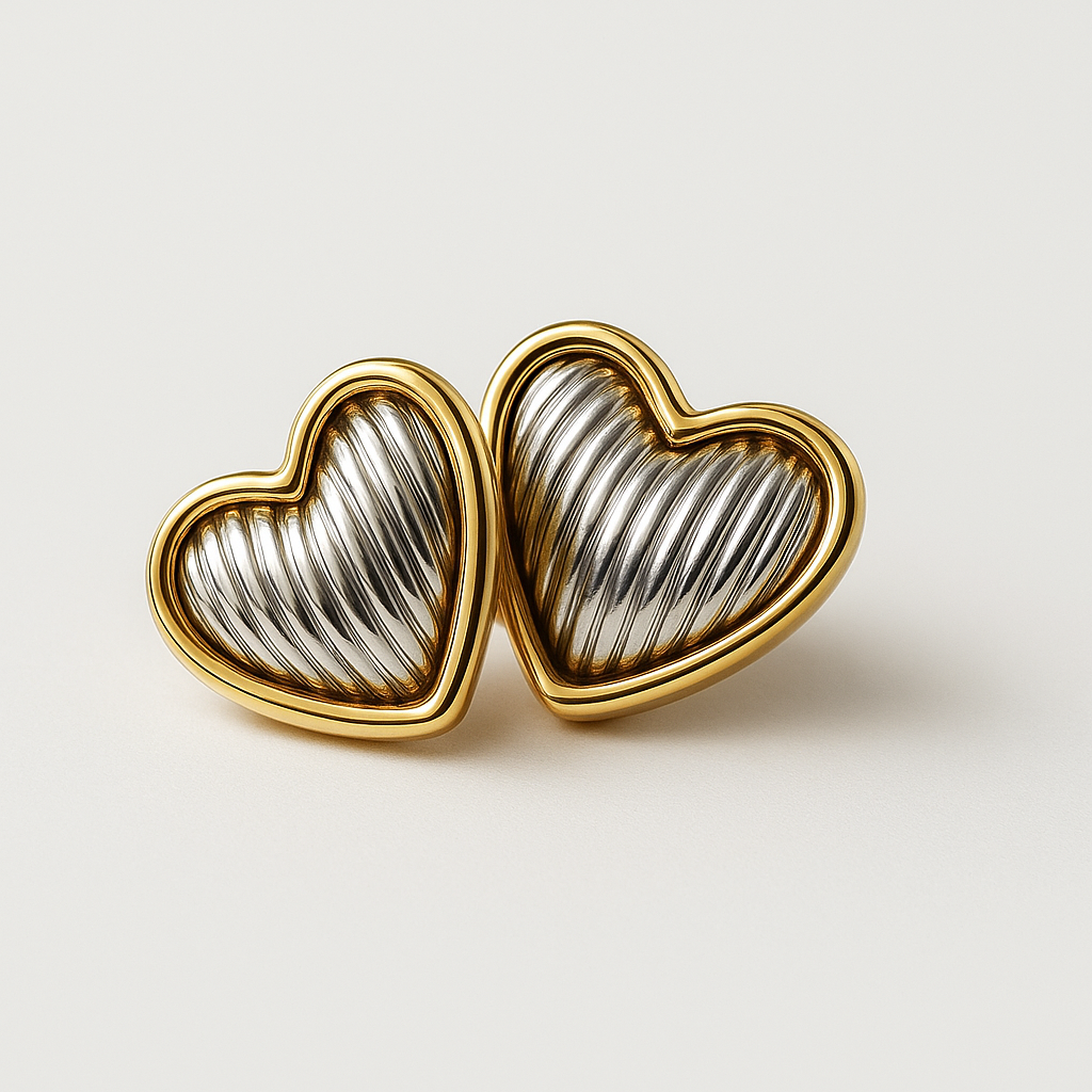 Brinco de coração duo color