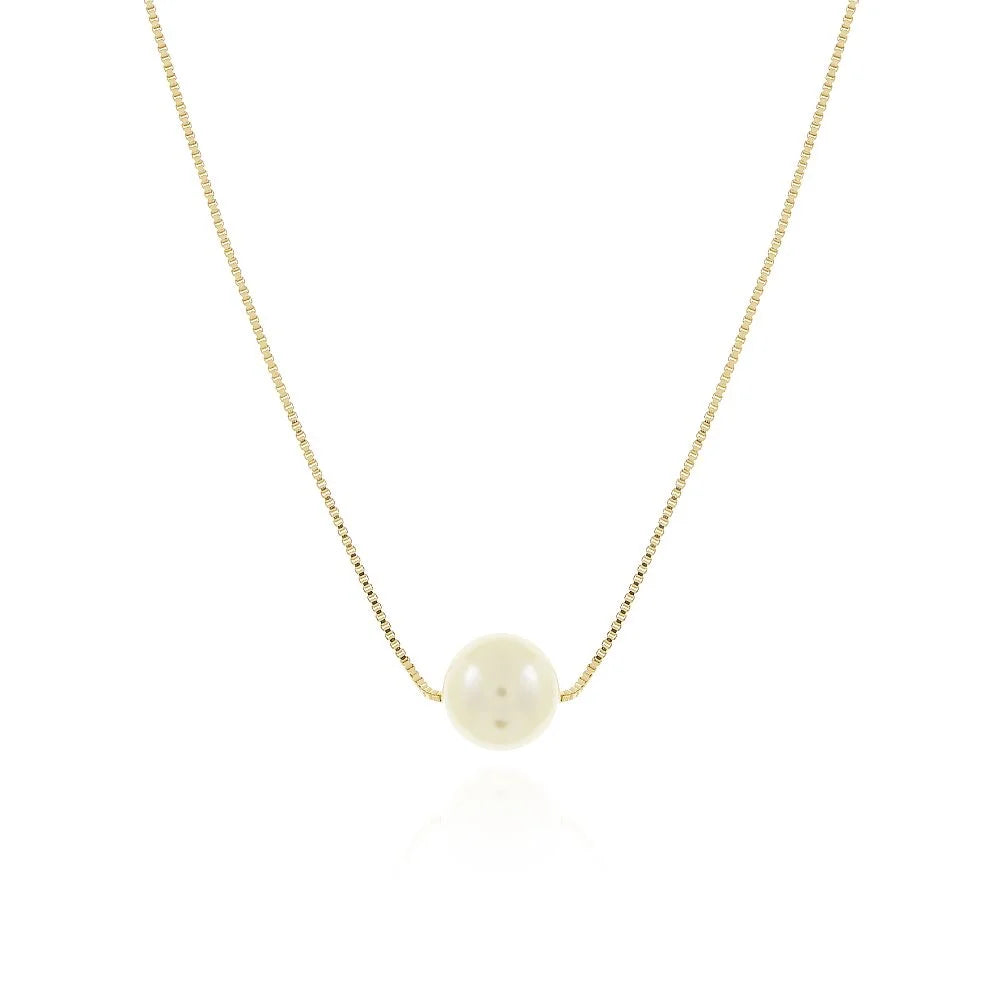 Colar esfera de pérola (45cm + extensor)