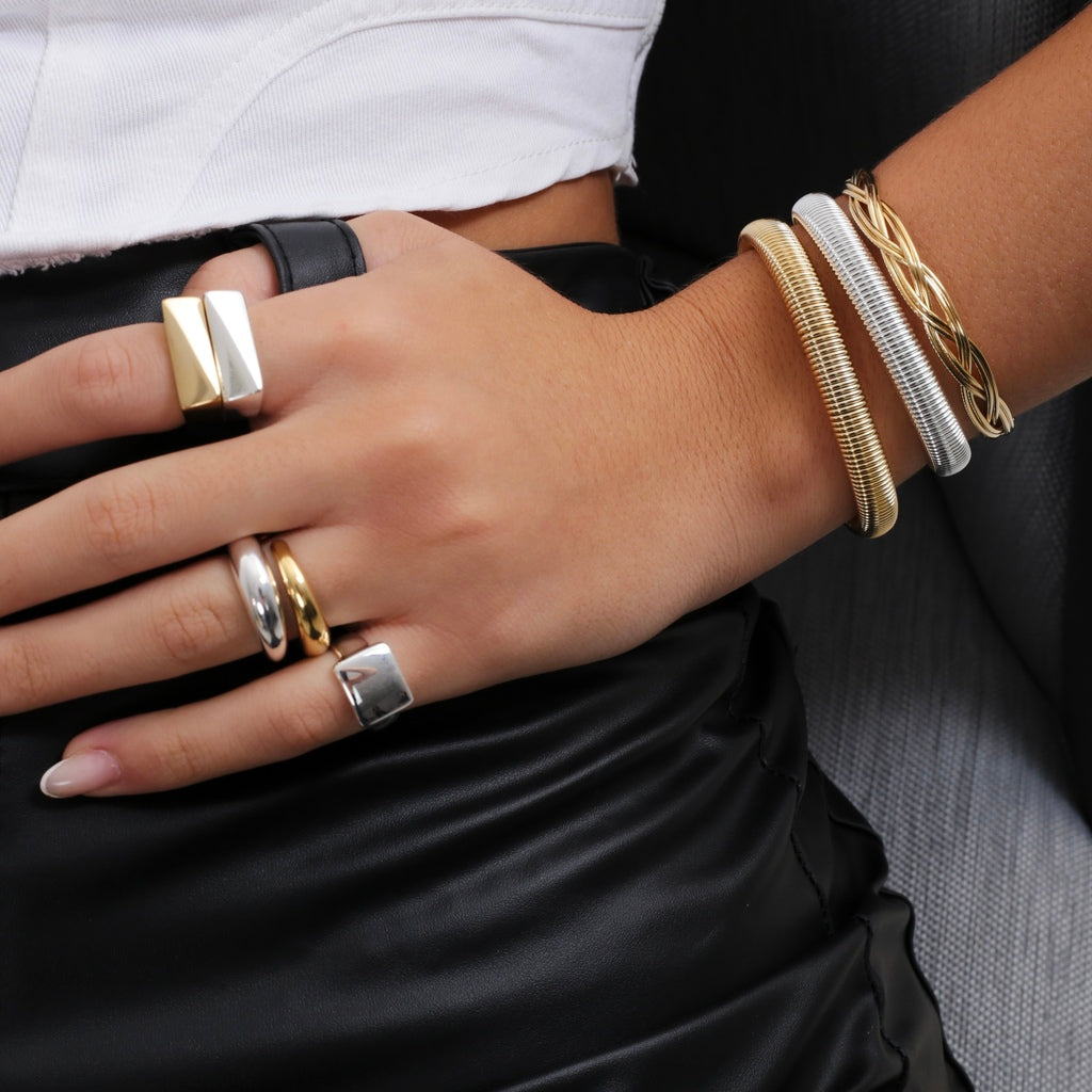 Anel retangular estilo