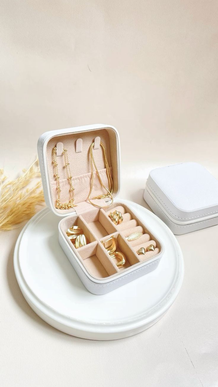 Porta joias portátil- Bege
